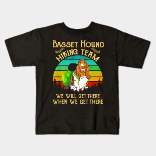 Basset Hound Hiking Team We Will Get There Vintage Kids T-Shirt